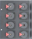 8 Port Female 1/4 TRS Floor Box End - Black/Silver