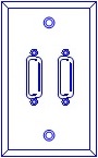 2 Port Single Gang DB15 Face Plate