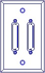 2 Port Single Gang DB25 Face Plate