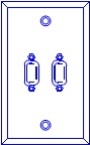 2 Port Single Gang DB9 Face Plate