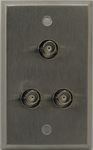 3 Port Single Gang BNC Face Plate 75 Ohm