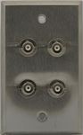 4 Port Single Gang BNC Face Plate 50 Ohm