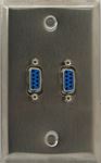 2 Port Single Gang DB9 Face Plate Female to Female