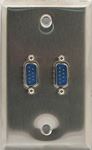 2 Port Single Gang DB9 Face Plate Male to Male