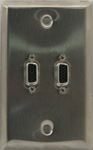 2 Port Single Gang HD15 Face Plate Female to Female