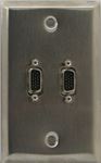 2 Port Single Gang HD15 Face Plate Male to Male