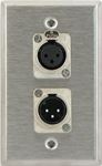 2 Port Single Gang Female and Male XLR Face Plate