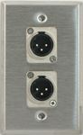 2 Port Single Gang Male XLR Face Plate