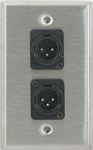 2 Port Double Gang Male XLR Face Plate