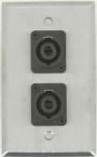 2 Port Single Gang 4 Pole Speakon Face Plate