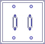 2 Port Double Gang DB15 Face Plate