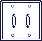 2 Port Double Gang DB15 Face Plate