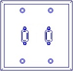 2 Port Double Gang DB9 Face Plate