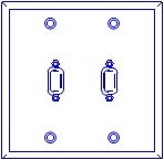 2 Port Double Gang DB9 Face Plate