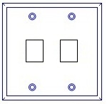 2 Port Double Gang Cat3 Face Plate