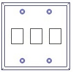 3 Port Double Gang HDMI Face Plate