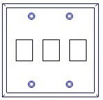 3 Port Double Gang Keystone Face Plate