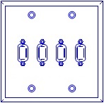 4 Port Double Gang DB9 Face Plate