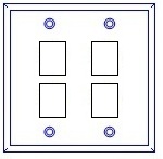 4 Port Double Gang Cat5e Face Plate