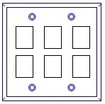 6 Port Double Gang Cat6 Face Plate