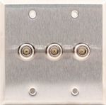 3 Port Double Gang Isolated N Bulkhead Face Plate