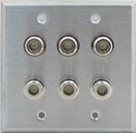 6 Port Double Gang Isolated N Bulkhead Face Plate