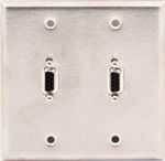 2 Port Double Gang DB9 Null Modem Face Plate