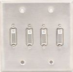 4 Port Double Gang DVI Face Plate