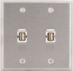 2 Port Double Gang USB 2.0 A to A Face Plate