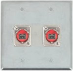 2 Port Double Gang Firewire 800 9 Pin Face Plate