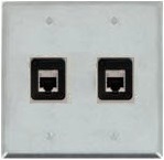 2 Port Double Gang Cat 6 Face Plate