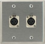 2 Port Double Gang Female to Male XLR Face Plate