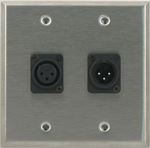 2 Port Double Gang Female and Male XLR Face Plate