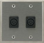 2 Port Double Gang Female XLR Face Plate