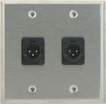 2 Port Double Gang Male XLR Face Plate