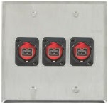 3 Port Double Gang Firewire 800 9 Pin Face Plate