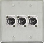 3 Port Double Gang Firewire 400 6 Pin Face Plate