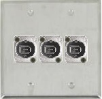 3 Port Double Gang Firewire 400 6 Pin Face Plate