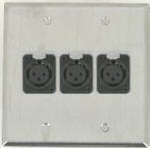 3 Port Double Gang Female XLR Face Plate