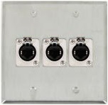 3 Port Double Gang Cat 5e Face Plate