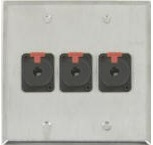 3 Port Double Gang 1/4 TRS Face Plate