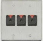 3 Port Double Gang 1/4 TRS Face Plate