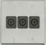 3 Port Double Gang 4 Pole Speakon Face Plate