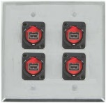 4 Port Double Gang Firewire 800 9 Pin Face Plate