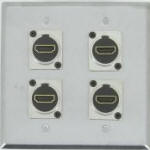 4 Port Double Gang HDMI Face Plate