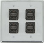 4 Port Double Gang HDMI Face Plate