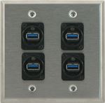 4 Port Double Gang USB 3.0 Face Plate