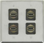 4 Port Double Gang USB 2.0 Face Plate