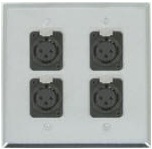 4 Port Double Gang Female XLR Face Plate