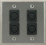 4 Port Double Gang Female XLR Face Plate